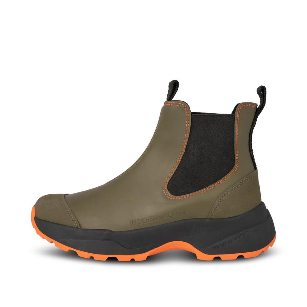 Woden Siri Waterproof Boots in Dark Olive 9.5